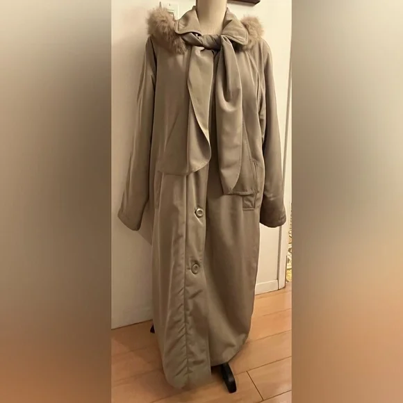 Nuage Long Parka Coat Fox Sage Sz 10 - Picture 2 of 9